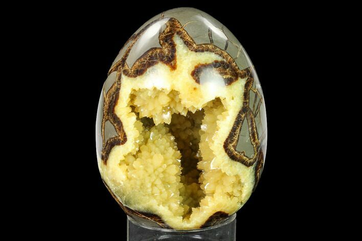 Calcite Crystal Filled Septarian Geode Egg - Utah #167882